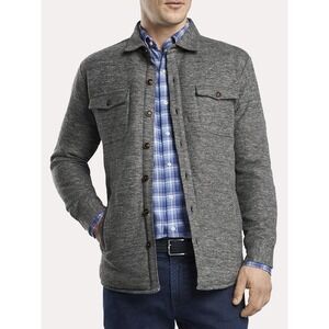 Peter Millar Mountainside Slub Knit‎ Shirt Jacket Gray M Cotton Linen Blend RARE